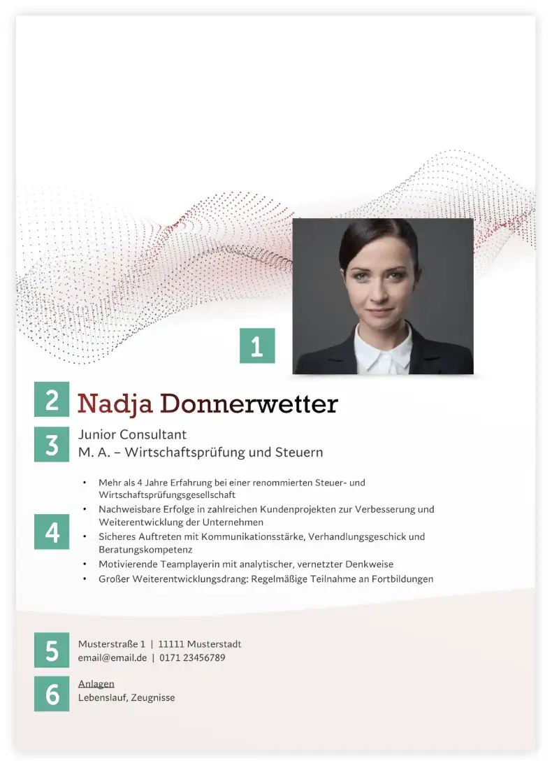 Bewerbung Unternehmensberater - Deckblatt