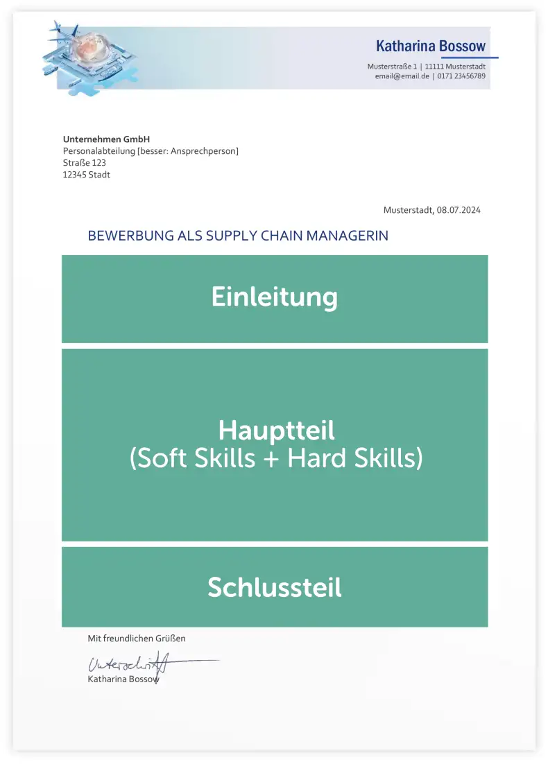 Bewerbung Logistik - Anschreiben